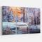 Designart - Forest in Winter Sunset - Landscapes Painting Print on Wrapped Canvas set